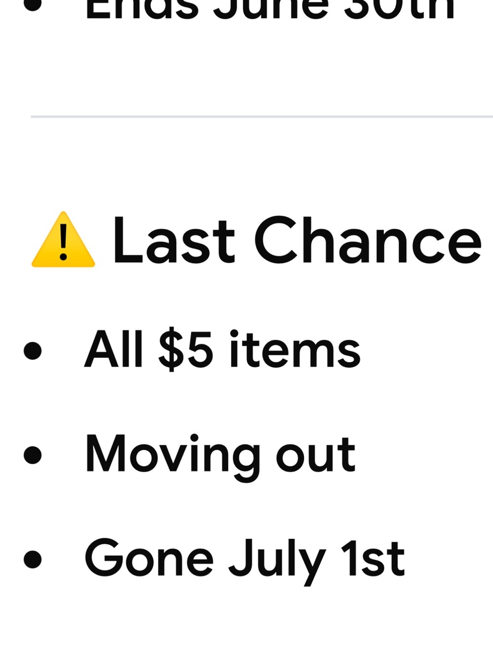 Last Chance Sale Graphic - Black & White Text